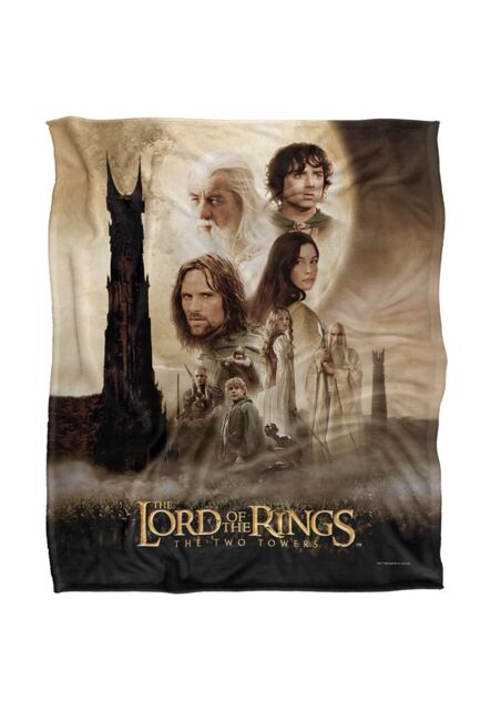 Warner Brothers Lord Of The Rings Officially Licensed Silky Touch Super Soft Throw Blanket 152 x 127 cm in White - image 1