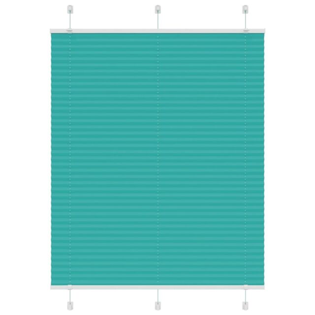 Berkfield Home Pleated Blind Petrol Green 110x150 cm Fabric Width 109.4 cm Polyester - image 1