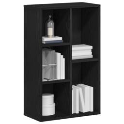 Berkfield Home Decorative Bookcase Black Oak 50x25x80 cm Engineered Wood - Size: 50 x 25 x 80 cm - thumbnail 4
