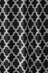 Neel Blue Trellis Black Shower Curtain, Polyester Curtain With 12 Hooks, water-resistant- 180x180cm - Size: 180 cm width x 180 cm drop - thumbnail 6