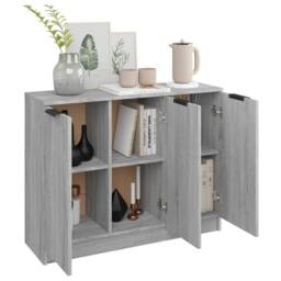 Berkfield Home Sideboard Grey Sonoma 90.5x30x70 cm Engineered Wood - thumbnail 4