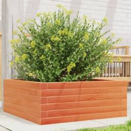 Berkfield Home Decorative Garden Planter Wax Brown 60x60x23 cm Solid Wood Pine - Size: 60 x 60 x 23 cm - thumbnail 2