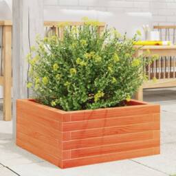 Berkfield Home Decorative Garden Planter Wax Brown 60x60x23 cm Solid Wood Pine - Size: 60 x 60 x 23 cm