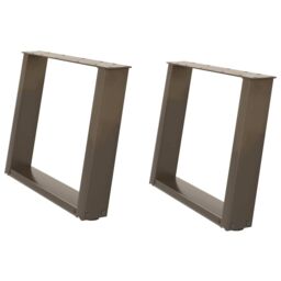 Berkfield Home Coffee Table Legs U-Shaped 2 pcs Natural Steel 60x(42-43) cm Steel in Brown - thumbnail 2