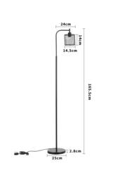 165.5cm Corner Standing Metal Lamp with Foot Pedal Switch in Black - thumbnail 3