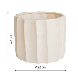Royal Botanic Gardens Kew Kew Ripple Bone Planter H19cm D22cm - Ceramic - Matt Reactive Glaze - Textured - Premium Quality in Ivory - thumbnail 5