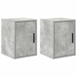 Berkfield Home Durable Garage Wall Cabinets 2 pcs Concrete Grey Engineered Wood - thumbnail 3