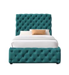 Comfy Living Ltd Tufted Fabric Gas Lift Ottoman Bed Frame in Green - Size: King - thumbnail 2
