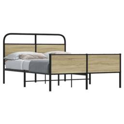 Berkfield Home Bed Frame without Mattress 120x200 cm Sonoma Oak Engineered Wood in Brown - Size: Small Double - thumbnail 2