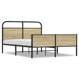 Berkfield Home Bed Frame without Mattress 120x200 cm Sonoma Oak Engineered Wood in Brown - Size: Small Double - thumbnail 1