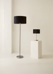 ValueLights Charlie Chrome Stem Table Lamp Light with Velvet Shade in Black - Size: 10 inches - thumbnail 6