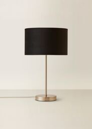 ValueLights Charlie Chrome Stem Table Lamp Light with Velvet Shade in Black - Size: 10 inches - thumbnail 3