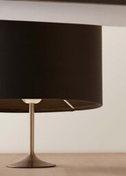 ValueLights Charlie Chrome Stem Table Lamp Light with Velvet Shade in Black - Size: 10 inches - thumbnail 4
