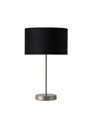 ValueLights Charlie Chrome Stem Table Lamp Light with Velvet Shade in Black - Size: 10 inches - thumbnail 7