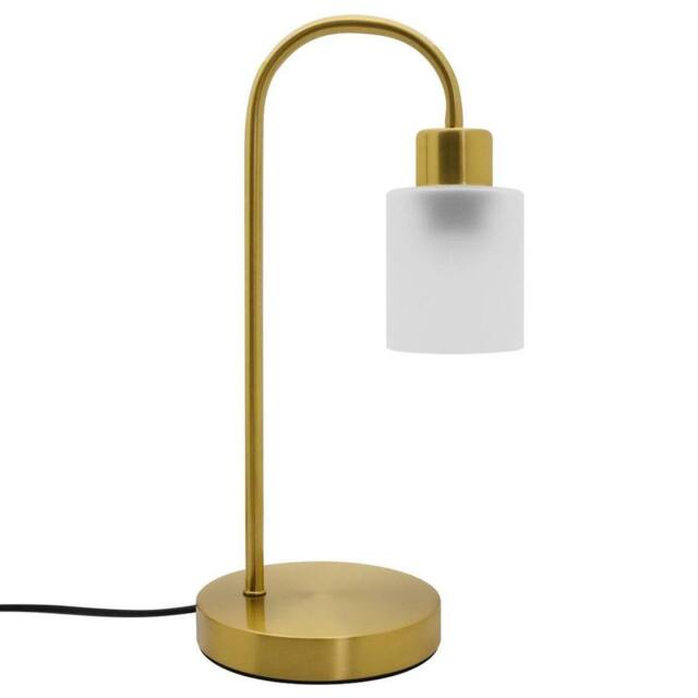 SPETLEK Antique Brass Table Lamp Frosted Glass Shade in Gold - image 1