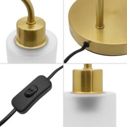 SPETLEK Antique Brass Table Lamp Frosted Glass Shade in Gold - thumbnail 3