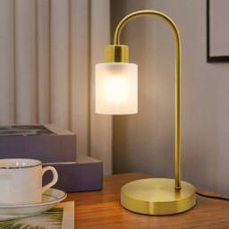 SPETLEK Antique Brass Table Lamp Frosted Glass Shade in Gold - thumbnail 4
