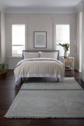 The Lyndon Company Next Level 100% Duvet Cover Set with Cuff Detailing in Beige - Size: King
