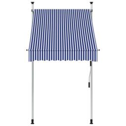 Berkfield Home Manual Retractable Awning 100 cm Blue & White Stripes - thumbnail 2