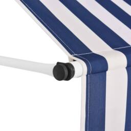 Berkfield Home Manual Retractable Awning 100 cm Blue & White Stripes - thumbnail 4