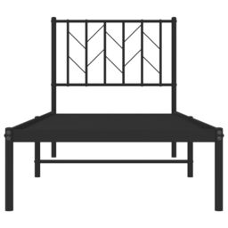 Berkfield Home Metal Bed Frame without Mattress with Headboard Black 75x190cm - Size: 75x190 cm - thumbnail 5