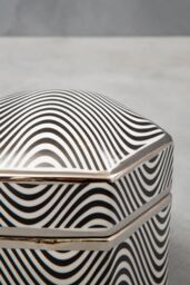 Orsina Black & Silver Small Pedestal Vase, Glossy Stoneware Vase With Metallic Silver Base, Decorative Vase - thumbnail 4