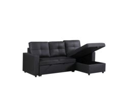 SquareBoxx Bayside 3 Seater Pull-Out Sofa Bed in Black - thumbnail 6