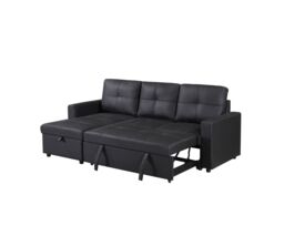 SquareBoxx Bayside 3 Seater Pull-Out Sofa Bed in Black - thumbnail 8