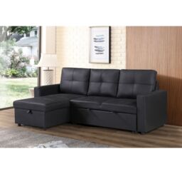 SquareBoxx Bayside 3 Seater Pull-Out Sofa Bed in Black - thumbnail 2