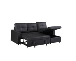 SquareBoxx Bayside 3 Seater Pull-Out Sofa Bed in Black - thumbnail 7