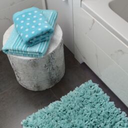 Allure Bath Fashions Polka Dot Patterned Towels - Duckegg in Duck Egg Blue - Size: Bath Sheet - thumbnail 3