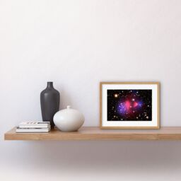 Artery8 Wall Art Print Hubble Space Astronomy Visible-Light X-Ray Composite Image Galaxy Cluster 1E 0657-556 Created Dark Matter Clumps Blue & Pink - thumbnail 2