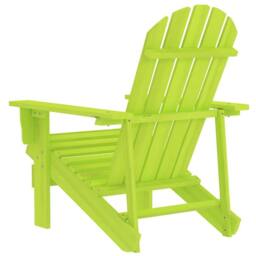 Berkfield Home Garden Adirondack Chair Solid Fir Wood Green in Bright Green - thumbnail 4