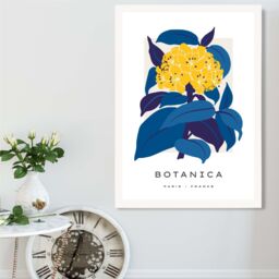 ARTZE Abstract Yellow & Blue Hydrangea Flower Market Gallery Framed Print SIZE: A3 with White Frame - Size: A4 - thumbnail 2