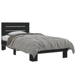 Berkfield Home Bed Frame without Mattress Black 75x190 cm Small Single - thumbnail 2