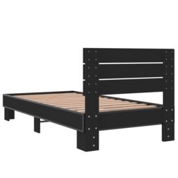 Berkfield Home Bed Frame without Mattress Black 75x190 cm Small Single - thumbnail 6