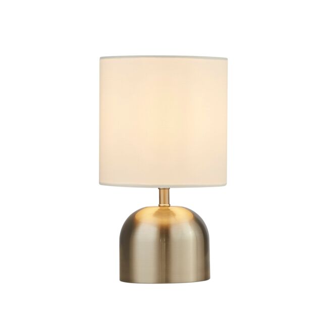 Lighting Collection Satin Silver White Shade Touch Table Lamp - image 1