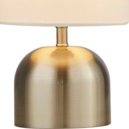 Lighting Collection Satin Silver White Shade Touch Table Lamp - thumbnail 4