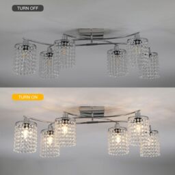 Garwarm 6- Light 89cm Dimmable Crystal Flush Mount in Clear - thumbnail 9