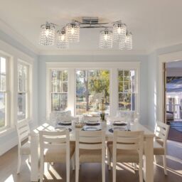 Garwarm 6- Light 89cm Dimmable Crystal Flush Mount in Clear - thumbnail 6