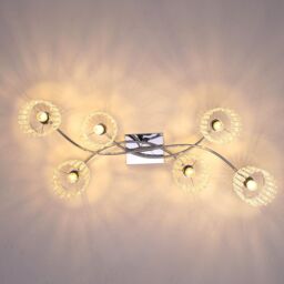 Garwarm 6- Light 89cm Dimmable Crystal Flush Mount in Clear - thumbnail 2