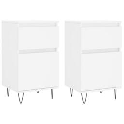 Berkfield Home Sideboards 2 pcs White 40x35x70 cm Engineered Wood - Size: 40 x 35 x 70 cm - thumbnail 3