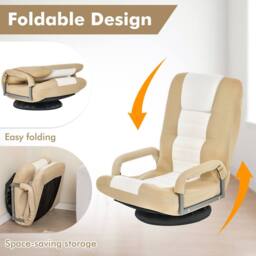Costway Folding Floor Chair Gaming Chair Adjustable 6-Position Leisure Chair - thumbnail 7