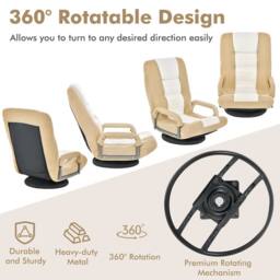 Costway Folding Floor Chair Gaming Chair Adjustable 6-Position Leisure Chair - thumbnail 6