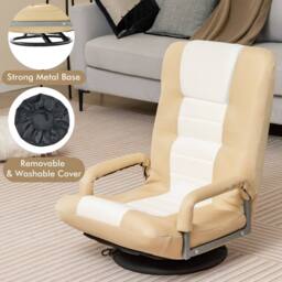 Costway Folding Floor Chair Gaming Chair Adjustable 6-Position Leisure Chair - thumbnail 8