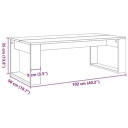 Berkfield Home Coffee Table Artisan Oak 102x50x35 cm Engineered Wood in Brown - Size: 102 x 50 x 35 cm - thumbnail 9