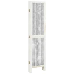 Berkfield Home Room Divider 6 Panels White Solid Wood Paulownia - thumbnail 5