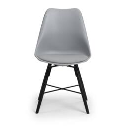 Cheshire Rosedale Elegant Grey Seat & Black Legs Dining Chairs - Set of 2 - thumbnail 3