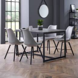 Cheshire Rosedale Elegant Grey Seat & Black Legs Dining Chairs - Set of 2 - thumbnail 6