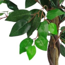 Leaf Artificial Ficus Tree Plant 110cm Twist Ficus Plants in Red - thumbnail 2